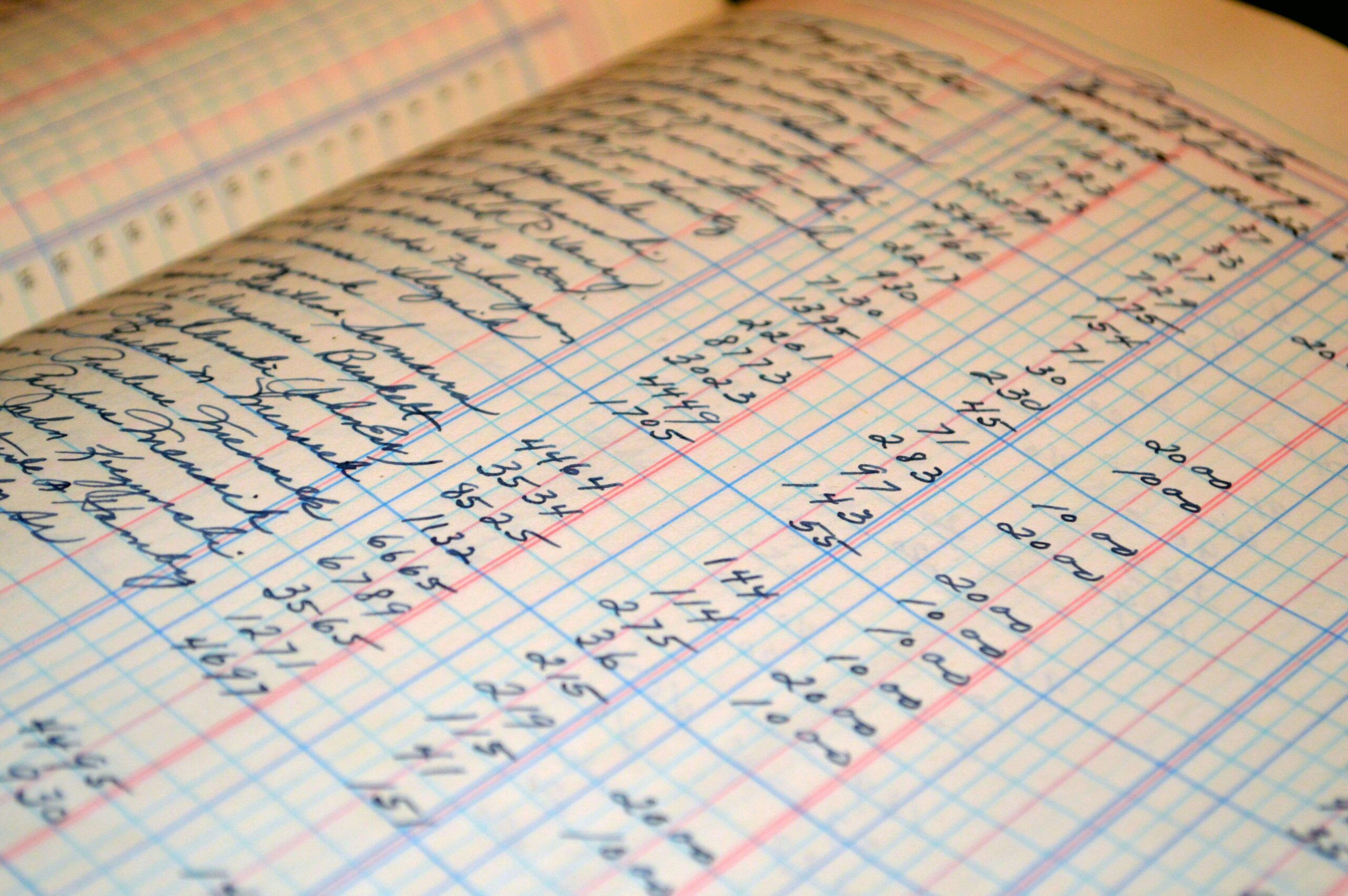 A Handwritten Business Ledger.