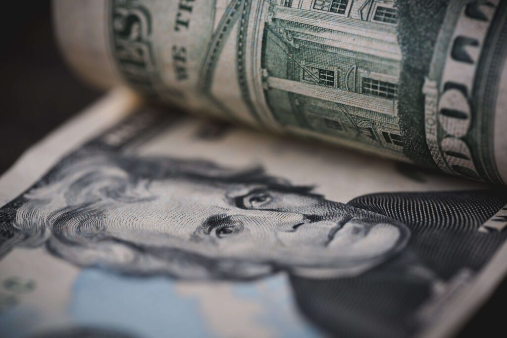 A Close-Up Twenty Dollar Bill Money Detail.